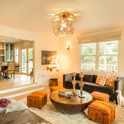 Luster Vera, 1*E27, zlato, kov a krištáľ