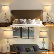 Veioza VZ212WH, 1x E27, kov a textil, biela a zlatá