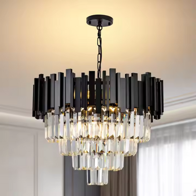 Crystal Luster Blois Noble 4xE14, priemer 40 cm, čierna, nastaviteľná výška
