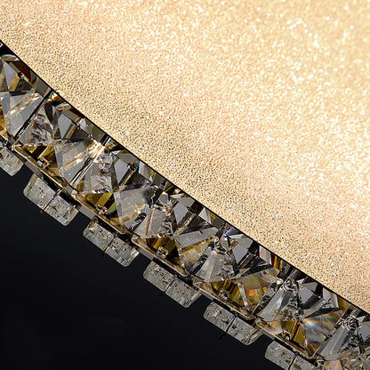 LED luster s diaľkovým ovládaním a krištáľom VERTUS 31W, 49cm, Kruh, Studené/Teplé/Neutrálne svetlo, Stmievateľné, Zlatý