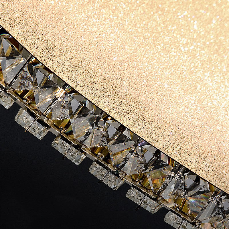 LED luster s diaľkovým ovládaním a krištáľom VERTUS 31W, 49cm, Kruh, Studené/Teplé/Neutrálne svetlo, Stmievateľné, Zlatý