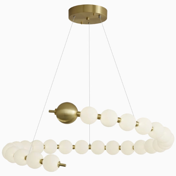Lustra zavesená LED Acril Aurelia s diaľkovým ovládaním, DAVABLE, 3000K/4000K/6000K, zlato, kov a akryl