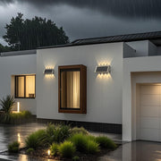 Vonkajšie nástenné LED svietidlo Solaris, 8 svetelných zdrojov, teplé svetlo, čierna