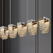 LED luster LLC130/1CH, krištáľ a kov, 31W, 1 kruh, stmievateľné, nastaviteľná výška, studené/teplé/neutrálne svetlo, luxusné osvetlenie