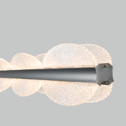 Závesný LED luster s diaľkovým ovládaním ISOTTA 105W, Studené/Teplé/Neutrálne svetlo 3000K/4000K/6000K, Stmievateľné, Nastaviteľná výška, Čierna a Strieborná, Kov a Krištáľ
