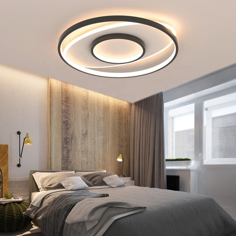 LED luster s figurato diaľkovým ovládaním, 120 W, 3 kruhy, studené/horúce/neutrálne svetlo, nestabilné, čierne