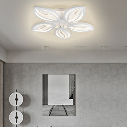 LED luster s diaľkovým ovládaním ORCHID 66W, 5 okvetných lístkov, studené/teplé/neutrálne svetlo, stmievateľné, biela