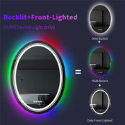 Oglinda LED Rotunda, 70cm, Celeste MotionGlow Marcello, Lumina RGB, Boxa Bluetooth, Sistem Dezaburire, Ceas & Termometru, Dimabila 70X70BTRGB Oglinzi Marcello Default Title Alessandro Design