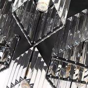 Klasický moderný luster Sasha, LC117/3BK, 3x E27, kov a krištáľ, čierny, tienidlo