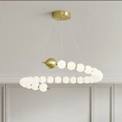 Lustra zavesená LED Acril Aurelia s diaľkovým ovládaním, DAVABLE, 3000K/4000K/6000K, zlato, kov a akryl
