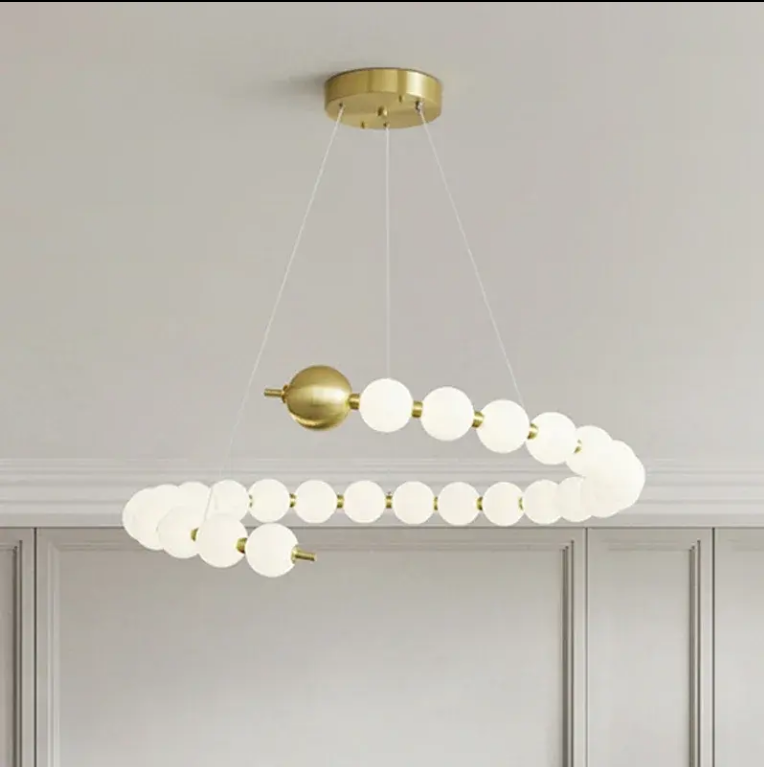 Lustra zavesená LED Acril Aurelia s diaľkovým ovládaním, DAVABLE, 3000K/4000K/6000K, zlato, kov a akryl