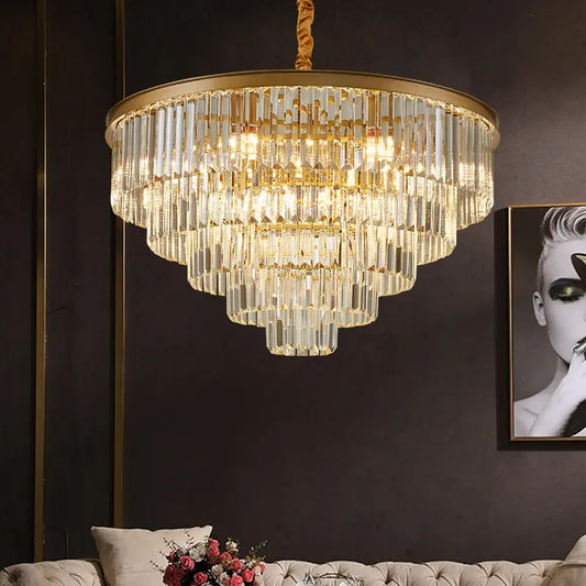 Luster Chambord Chambord Noble 5XE14, priemer 38 cm, matné zlato, nastaviteľná výška