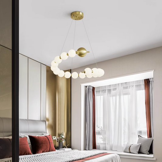Lustra zavesená LED Acril Aurelia s diaľkovým ovládaním, DAVABLE, 3000K/4000K/6000K, zlato, kov a akryl