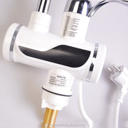 Elektrický kohútik s okamžitým ohrevom vody, displejom teploty LED, vodorovne s umývadlom/vaňou, 3000 W energia, horúca voda 30 ° C-60 ° C, biela, Z007XDT