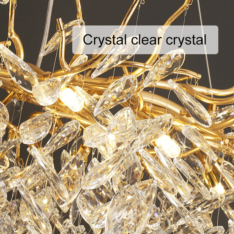Crystal Luster Waltz Rhapsody, 12x G9, zlato, 80 cm, nastaviteľná výška