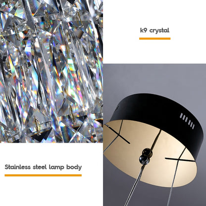 Krištáľový LED luster s diaľkovým ovládaním Regalis, dĺžka 58 cm, lesklý chróm, teplé/studené/neutrálne svetlo 3000K/4000K/6000K, nastaviteľná výška, stmievateľné svetlo, kov a krištáľ