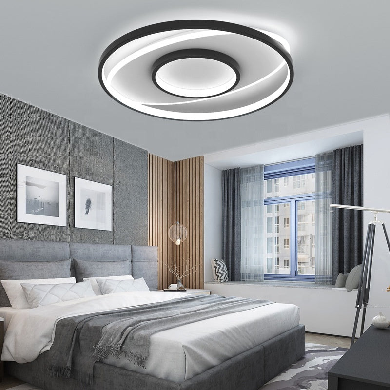 LED luster s figurato diaľkovým ovládaním, 120 W, 3 kruhy, studené/horúce/neutrálne svetlo, nestabilné, čierne
