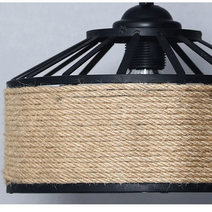 Vintage luster LV300/300BK, 1xE27, Rustikálna stodola, Struna a kov, 150 cm, Čierny