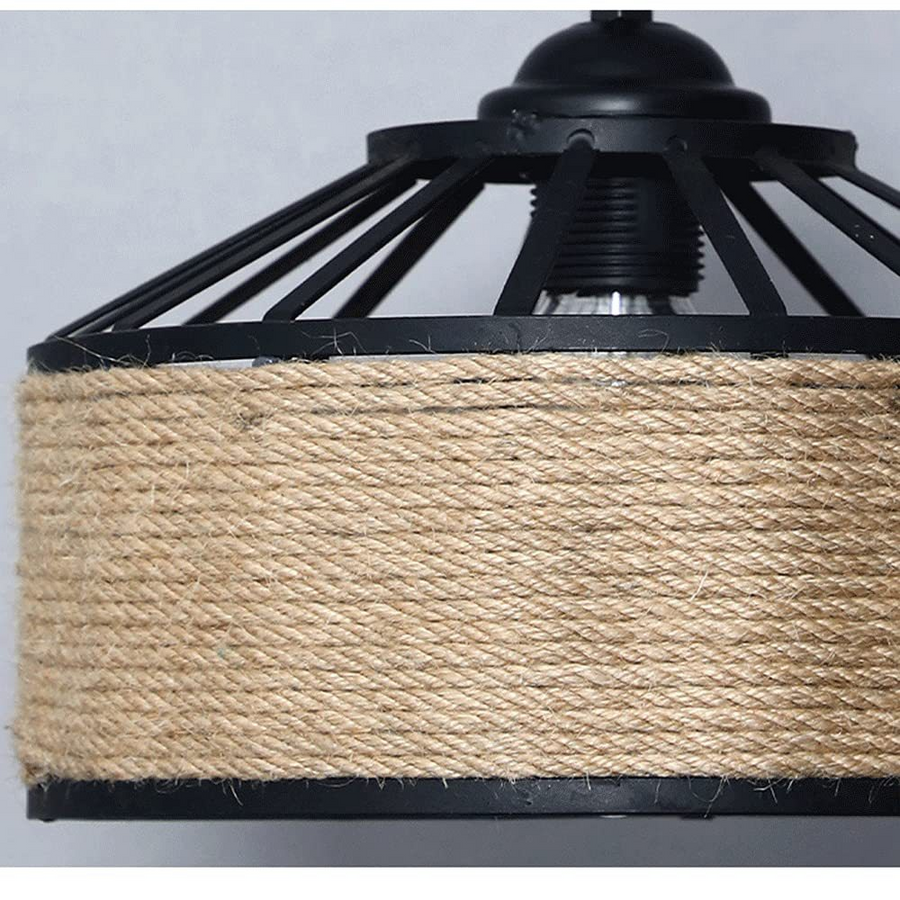 Vintage luster LV300/300BK, 1xE27, Rustikálna stodola, Struna a kov, 150 cm, Čierny