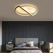 LED Vektorový arcus, SemiciSircles, 35W, kovové, vyhodené, studené/horúce/neutrálne svetlo, čierna s bielym, moderný dizajn