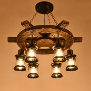 Vintage luster LV592/6BK, 6xE27, Rustikálna stodola, Struna a kov, 70 cm, Čierny