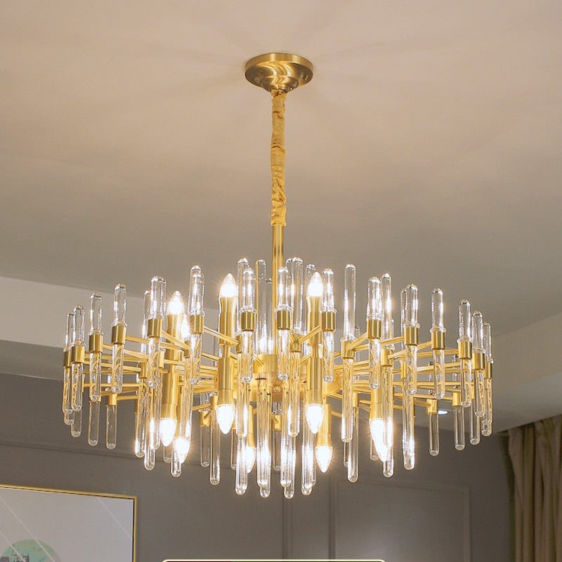 Krištáľový luster CC850/620GD, 10xE14, 62X45cm, nastaviteľná výška, lesklé zlato, elegantný dizajn, kov a kryštály