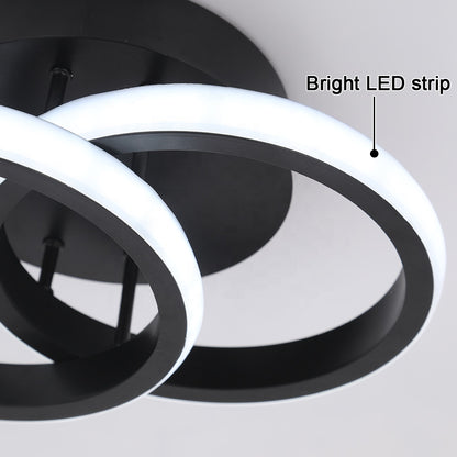 LED luster VERTEX CIRCULA 22W, 2 kruhy, kovové rámy, studené/teplé/neutrálne svetlo, čierny