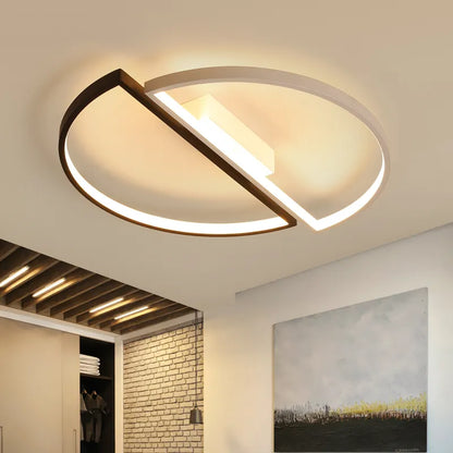 LED Vektorový arcus, SemiciSircles, 35W, kovové, vyhodené, studené/horúce/neutrálne svetlo, čierna s bielym, moderný dizajn