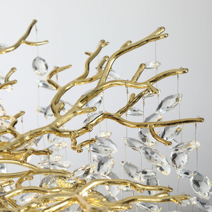 Krištáľový luster WALTZ Rhapsody, 9x G9, zlatý, 60 cm, nastaviteľná výška, kov a krištáľ