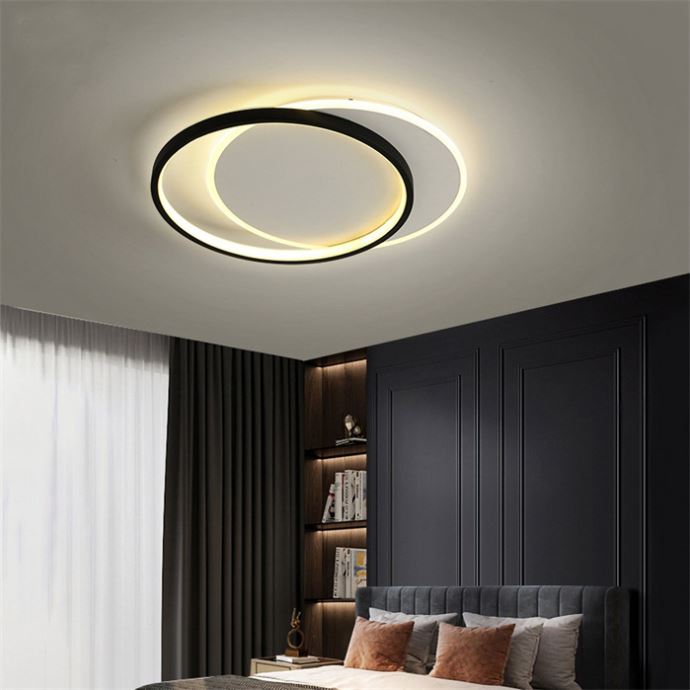 LED luster s geometriou diaľkového ovládania Chiara, 120 W, 3 kruhov, studené/horúce/neutrálne svetlo, nestabilné, čierne