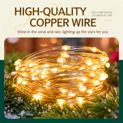 Lineárna vianočná inštalácia so strieborným drôtom, teplé svetlo, 1000 cm, 100 LED