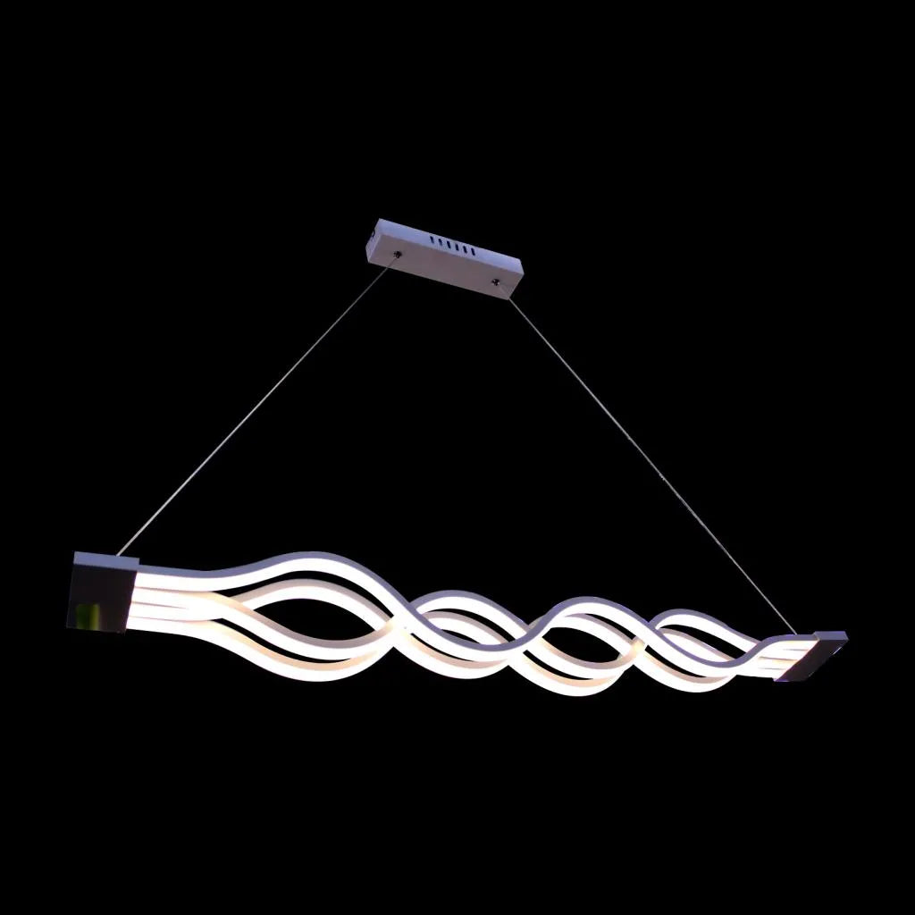 LED luster zavesený s diaľkovým ovládaním vlny, 105 W, nastaviteľná výška, studené/horúce/neutrálne svetlo, Daisy, biela