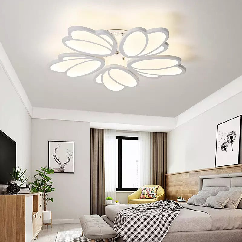 LED luster s diaľkovým ovládaním tulipánu, 73 W, 5 okvetných lístkov, studené/horúce/neutrálne svetlo, nestabilné, biele