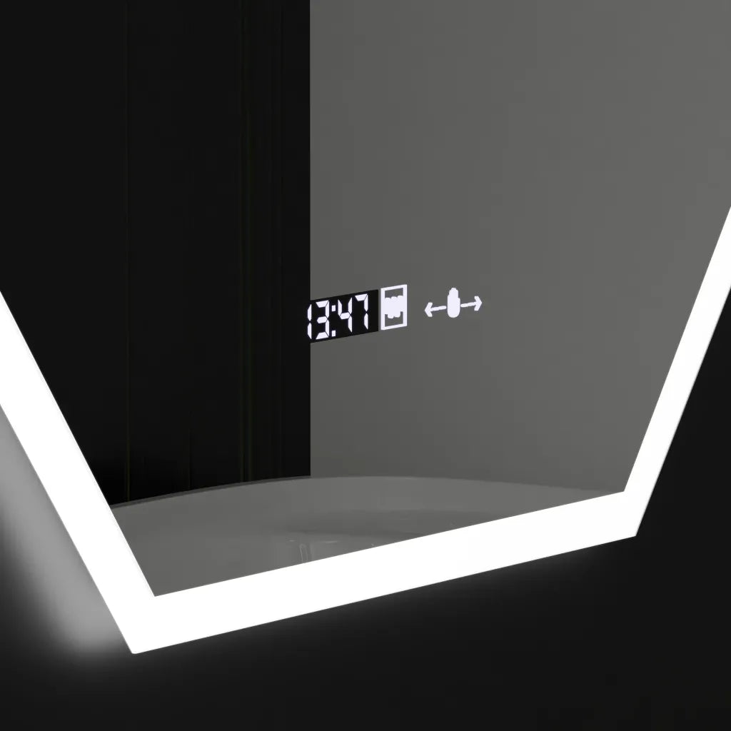 Zrkadlové LED Polygon 60x80cm Hexaluce Sensor Motionglow Marcello Dunable Clock Defosting System