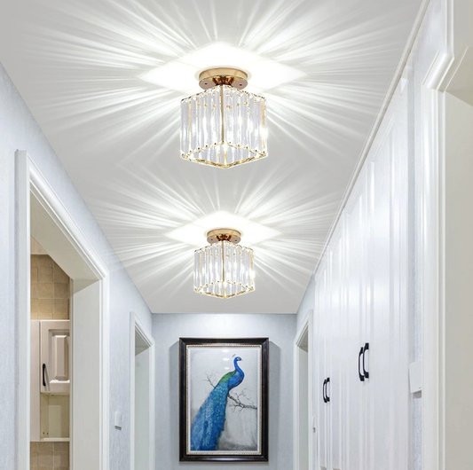 Gruzínsky luster LC111GD, 1xE27, Priemer 12 cm, Výška 17 cm, IP20, Zlato, Krištáľ, Železo, Žiarovky nie sú súčasťou balenia