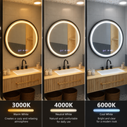 LED okrúhle zrkadlo, 100 cm, Celeste Majesté Noir MotionGlow Marcello, Demister System, Hodiny & Teplomer, Stmievateľné