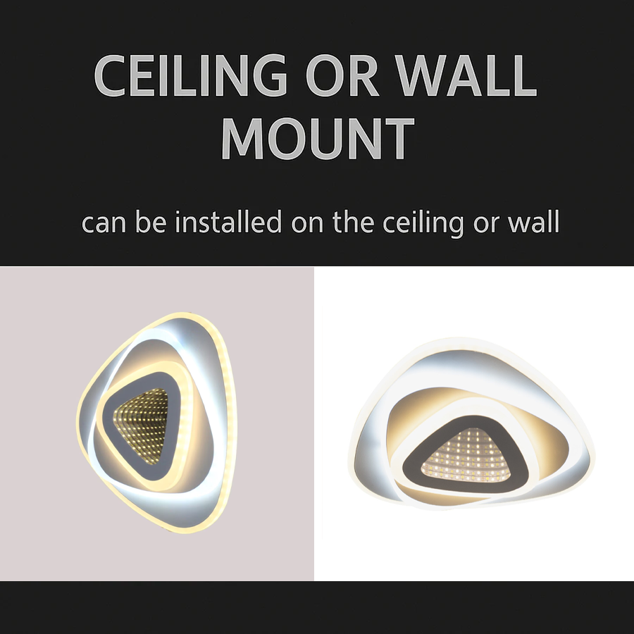 LED luster NEXA Triangle 3D 36W, biely, studené/teplé/neutrálne svetlo