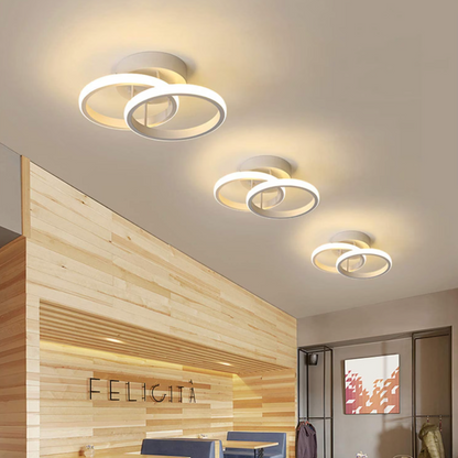 LED vrchol Lulus cirkuluje superponované kruhy, 44 W, 2 kruhy, studené/horúce/neutrálne svetlo, biele