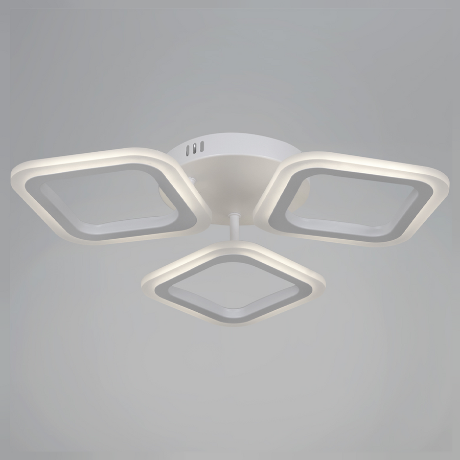 LED luster ERIKA 24W, 3 štvorce, neutrálne svetlo, biely