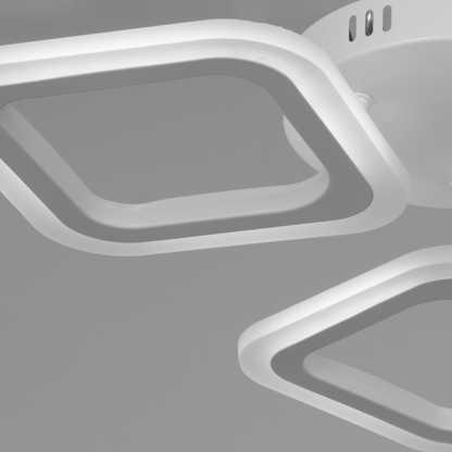 LED luster ERIKA 24W, 3 štvorce, neutrálne svetlo, biely