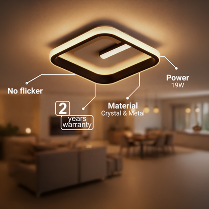 LED luster VICTORIA 19W, štvorcový, studené/teplé/neutrálne svetlo, čierny, biely