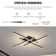 LED luster s diaľkovým ovládaním LINEX, 52W, 4 prvky, lineárny, studené/teplé/neutrálne svetlo, stmievateľné, čierny