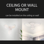 LED luster s diaľkovým ovládaním ORCHID 39W, 3 okvetné lístky, studené/teplé/neutrálne svetlo, stmievateľné, biela