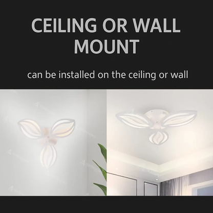 LED luster s diaľkovým ovládaním ORCHID 39W, 3 okvetné lístky, studené/teplé/neutrálne svetlo, stmievateľné, biela