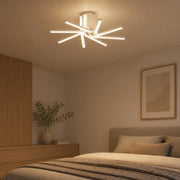 IBANE LED luster s diaľkovým ovládaním, 8 zdrojov, 3000K/4000K/6000K, 128W, kov a silikón, biela