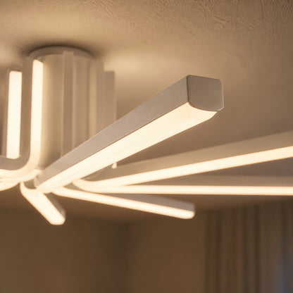 IBANE LED luster s diaľkovým ovládaním, 8 zdrojov, 3000K/4000K/6000K, 128W, kov a silikón, biela