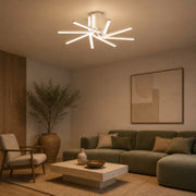 IBANE LED luster s diaľkovým ovládaním, 8 zdrojov, 3000K/4000K/6000K, 128W, kov a silikón, biela