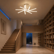 IBANE LED luster s diaľkovým ovládaním, 8 zdrojov, 3000K/4000K/6000K, 128W, kov a silikón, biela