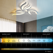 LED luster s diaľkovým ovládaním SAKURA 37W, 3 okvetné lístky, studené/teplé/neutrálne svetlo, stmievateľné, biela