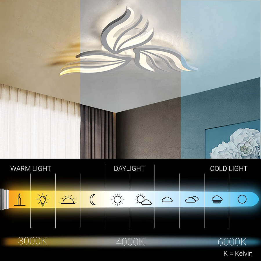 LED luster s diaľkovým ovládaním SAKURA 37W, 3 okvetné lístky, studené/teplé/neutrálne svetlo, stmievateľné, biela